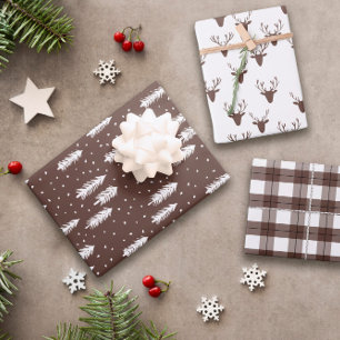 Bruine roestvrijheidspatronen Bossen Inpakpapier Vel