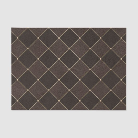 Bruine roetbussen Geometrische raster Harlequin Tissuepapier (Voorkant)