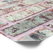 Bruine Rood Roosterbankwand met ruggengraat Poster (Hoek)