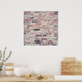 Bruine Rood Roosterbankwand met ruggengraat Poster (Keuken)