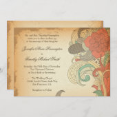  bruine roodbruine zwellen huwelijksuitnodiging kaart (Voorkant / Achterkant)