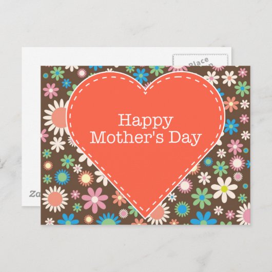 bruine roodroodroodroos Moederdag Briefkaart (Voorkant / Achterkant)