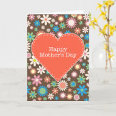 bruine roodroodroodroos Moederdag Kaart (Gele Bloem)