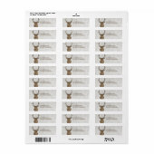 Bruine Rotische Waterverf Deer Holiday Etiket (Full Sheet)