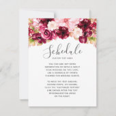 Bruine Roze Bourgondië Bloemrijke Rand Trouw Schem Kaart (Voorkant)