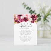 Bruine Roze Bourgondië Bloemrijke Rand Trouw Schem Kaart (Staand voorkant)