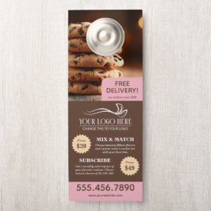 Bruine Roze Cookie Bakkerij Bedrijfsmarketing Deurhanger