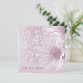 bruine roze daisy bruiloft bouquet kaart (Staand voorkant)