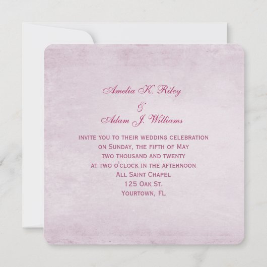 bruine roze daisy bruiloft bouquet kaart (Achterkant)