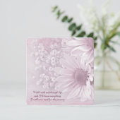 bruine roze daisy bruiloft bouquet kaart (Staand voorkant)
