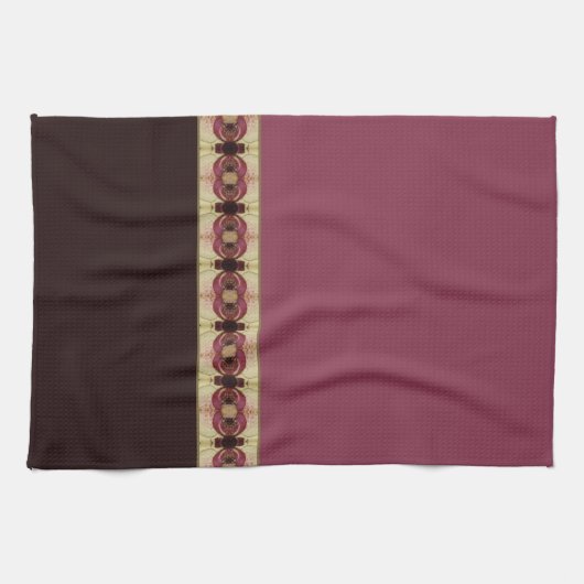 Bruine roze en beige theedoek (Horizontaal)