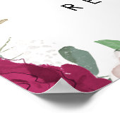 bruine roze floralen bruiloft welkomstteken poster (Hoek)