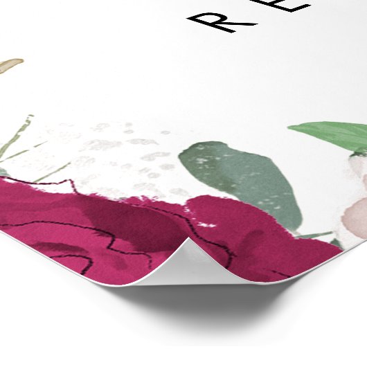 bruine roze floralen bruiloft welkomstteken poster (Hoek)