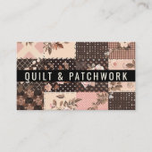 Bruine Roze Quilt Patchwork Handgemaakte Kleding Visitekaartje (Voorkant)
