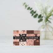 Bruine Roze Quilt Patchwork Handgemaakte Kleding Visitekaartje (Staand voorkant)