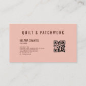 Bruine Roze Quilt Patchwork Handgemaakte Kleding Visitekaartje (Achterkant)