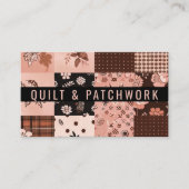 Bruine Roze Quilt Patchwork Handgemaakte Kleding Visitekaartje (Voorkant)