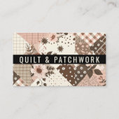 Bruine Roze Quilt Patchwork Handgemaakte Kleding Visitekaartje (Voorkant)
