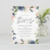 bruine roze roze rozen huwelijksuitnodiging kaart (Staand voorkant)