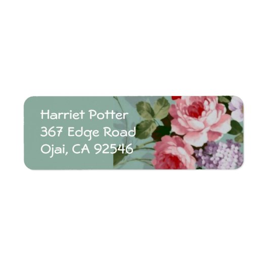  bruine roze rozen etiket (Voorkant)