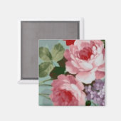  bruine roze rozen magneet (Voorkant / Achterkant)