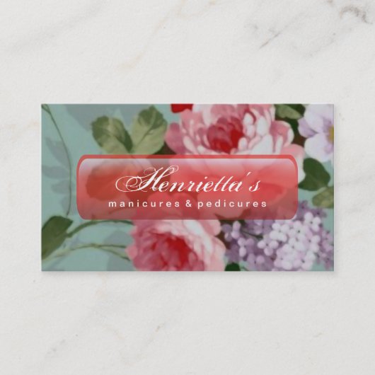  bruine roze rozen visitekaartje (Voorkant)