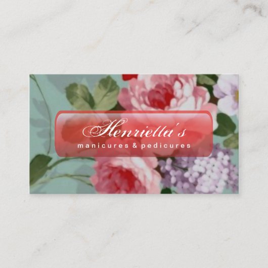 bruine roze rozen visitekaartje (Voorkant)