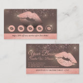 Bruine roze stompen make-up loyaliteit lippen visitekaartje (Voorkant / Achterkant)