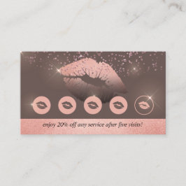 Bruine roze stompen make-up loyaliteit lippen visitekaartje