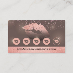 Bruine roze stompen make-up loyaliteit lippen visitekaartje