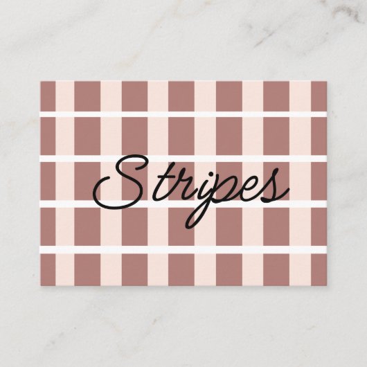 Bruine roze strepen visitekaartje (Voorkant)
