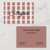 Bruine roze strepen visitekaartje (Voorkant / Achterkant)
