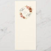 Bruine rozen gootsteenroze goudbruiloft programmakaart (Achterkant)