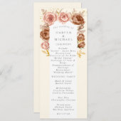 Bruine rozen gootsteenroze goudbruiloft programmakaart (Voorkant / Achterkant)