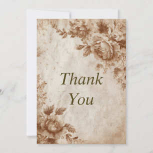 Bruine Rozen op getextureerd papier Bedankt Card Kaart