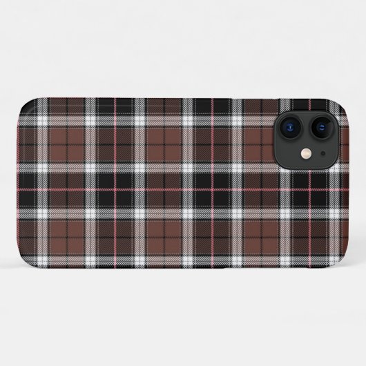 Bruine ruit Case-Mate iPhone case (Achterkant (horizontaal))