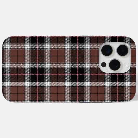 Bruine ruit Case-Mate iPhone case (Achterkant (horizontaal))