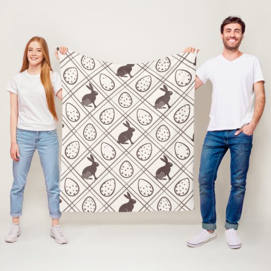 Bruine ruit Pasen Fleece Deken (In situ)