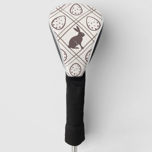 Bruine ruit Pasen Golfheadcover (Voorkant)