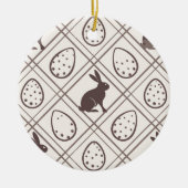 Bruine ruit Pasen Keramisch Ornament (Voorkant)