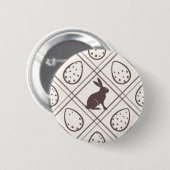 Bruine ruit Pasen Ronde Button 5,7 Cm (Voorkant /achterkant)