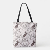 Bruine ruit Pasen Tote Bag (Achterkant)