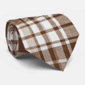 Bruine ruit stropdas (Opgerold)