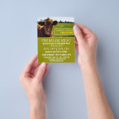 Bruine runderen, boer en slager Adverteren flyer (Hand)