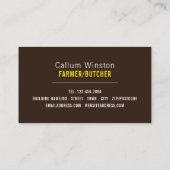 Bruine runderen, boer en slager visitekaartje (Achterkant)