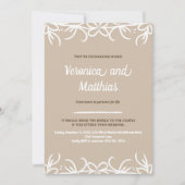 Bruine Rustieke Bloemen Huwelijksaankondiging Kaart (Voorkant)