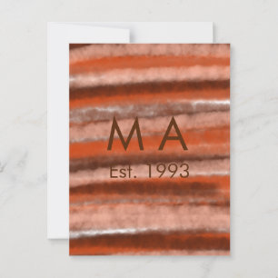 Bruine rustieke boho voeg naam letter jaar datum t briefkaart