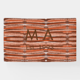 Bruine rustieke boho voeg naam letter jaar datum t spandoek