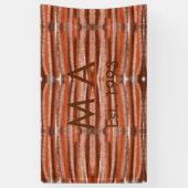 Bruine rustieke boho voeg naam letter jaar datum t spandoek (Verticaal)