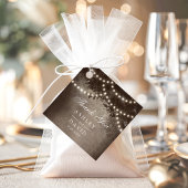 Bruine rustieke boom luifel lichten Woodland bruil Bedankjes Labels